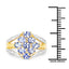 14K Yellow Gold Plated Tanzanite & White Topaz Cluster Ring