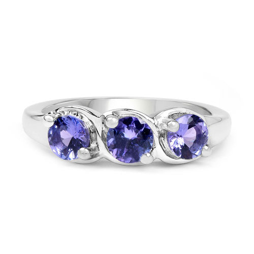 Bague de fiançailles en argent sterling avec tanzanite véritable de 1,05 carat