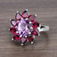 Bague en argent sterling avec améthyste et rhodolite de 5,65 carats