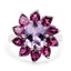 Bague en argent sterling avec améthyste et rhodolite de 5,65 carats