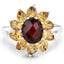 Anillo de Plata Esterlina con Granate y Citrino de 5.50 Quilates