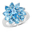 Anillo de Compromiso de Topacio Azul Suizo de 6.35 Quilates en Plata Esterlina