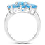 Anillo de Compromiso de Topacio Azul Suizo de 6.35 Quilates en Plata Esterlina