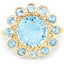 14K Yellow Gold Plated Blue Topaz Cocktail Ring