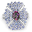 Bague en argent sterling avec topaze mystique de 2,86 carats et tanzanite