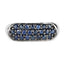 Bague en cluster de saphir bleu de 0,99 carat en argent sterling