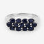 Bague en cluster en saphir bleu de 2,60 carats en argent sterling