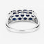 Bague en cluster en saphir bleu de 2,60 carats en argent sterling