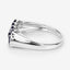Bague en cluster en saphir bleu de 2,60 carats en argent sterling