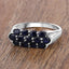 Bague en cluster en saphir bleu de 2,60 carats en argent sterling