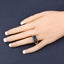 Bague en cluster en saphir bleu de 2,60 carats en argent sterling