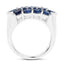 Bague en cluster en saphir bleu de 2,60 carats en argent sterling