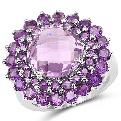 Bague en argent sterling .925 avec améthyste véritable de 8,02 carats