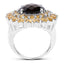 8.56 Carat Smoky Quartz & Citrine Sterling Silver Ring