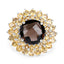8.56 Carat Smoky Quartz & Citrine Sterling Silver Ring