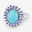 Bague de fiançailles en argent sterling Larimar et Tanzanite de 6,10 carats