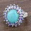 Bague de fiançailles en argent sterling Larimar et Tanzanite de 6,10 carats