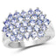 2.03 Carat Genuine Tanzanite Sterling Silver Engagement Ring