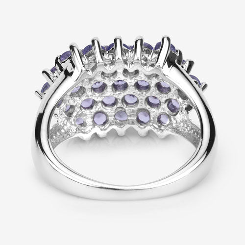 2.03 Carat Genuine Tanzanite Sterling Silver Engagement Ring