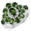 Bague en argent sterling avec chrome diopside de 2,77 carats et zircon blanc