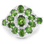 Bague en argent sterling avec chrome diopside de 2,77 carats et zircon blanc