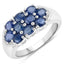 Anillo de Clúster de Zafiro Azul de 2.00 Quilates en Plata Esterlina