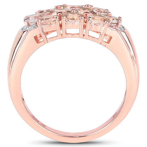 1.50 Carat Genuine Morganite Sterling Silver Engagement Ring