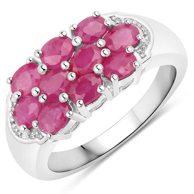 Bague de fiançailles en rubis véritable de 2,20 carats en argent sterling .925