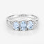 0.95 Carat Aquamarine & Diamond Sterling Silver Engagement Ring
