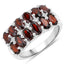 Bague en argent sterling avec grenat véritable de 3,52 carats et topaze blanche