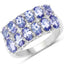Anillo de Plata Esterlina con Tanzanita y Topacio Blanco de 3.16 Quilates