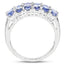 Anillo de Plata Esterlina con Tanzanita y Topacio Blanco de 3.16 Quilates