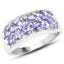 2.04 Carat Genuine Tanzanite Sterling Silver Engagement Ring