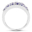 2.04 Carat Genuine Tanzanite Sterling Silver Engagement Ring