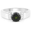 Bague en argent sterling avec chrome diopside et topaze blanche de 1,29 carat