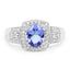 1.42 Carat Genuine Tanzanite & White Topaz Sterling Silver Ring