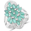 2.74 Carat Genuine Emerald and White Topaz Sterling Silver Ring