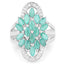 2.74 Carat Genuine Emerald and White Topaz Sterling Silver Ring