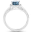 Bague en argent sterling avec topaze bleue de Londres et topaze blanche de 2,13 carats