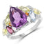 Anillo de Compromiso de Plata Esterlina de 6.30 Quilates con Múltiples Piedras Preciosas