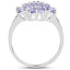 1.70 Carat Genuine Tanzanite Sterling Silver Engagement Ring