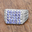 1.75 Carat Genuine Tanzanite Sterling Silver Engagement Ring