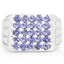 1.75 Carat Genuine Tanzanite Sterling Silver Engagement Ring