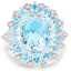 Bague en argent sterling avec topaze bleue et topaze blanche de 7,57 carats
