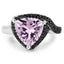 3.53 Carat Pink Amethyst & Black Spinel Sterling Silver Ring