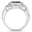 4.77 Carat Genuine Amethyst and Blue Topaz Sterling Silver Ring