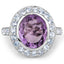 4.77 Carat Genuine Amethyst and Blue Topaz Sterling Silver Ring