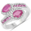 Anillo de Plata Esterlina con Rubí de 2.43 Quilates y Topacio Blanco