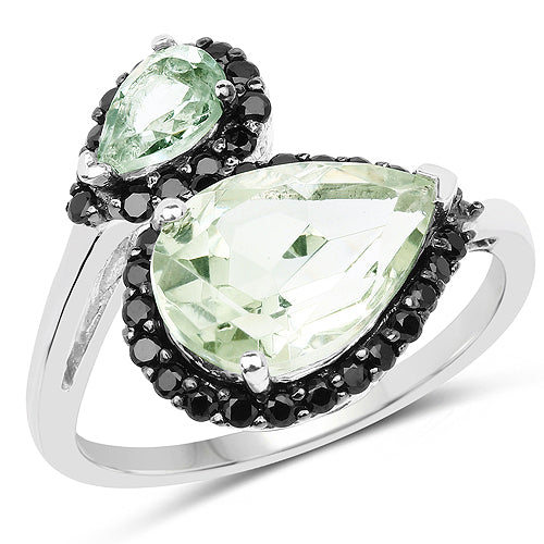 3.42 Carat Multi Stone .925 Sterling Silver Bypass Ring