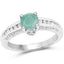 1.22 Carat Emerald and White Topaz Sterling Silver Engagement Ring